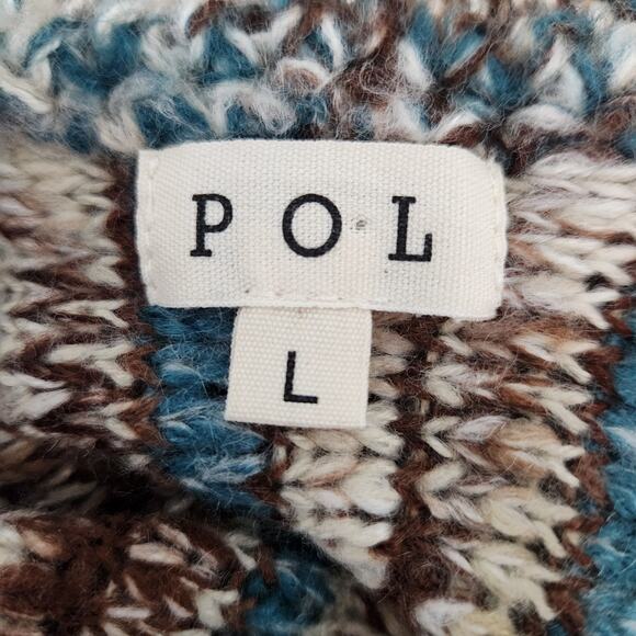 SALE POL Knit Crochet Boho Open Cardigan Sweater Womens Size Large - Picture 3 of 7